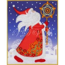 ТВ-0006 Дед Мороз. Ткань для вышивки декоративными швами ТМ ВДВ