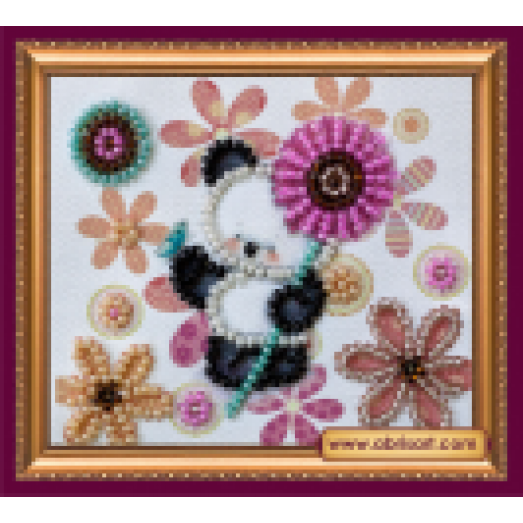 АМА-127 Мишка и цветочки. Набор для вышивки бисером Абрис Арт