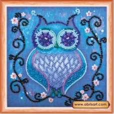 АМ-105 Синяя сова. Набор для вышивки бисером Абрис Арт