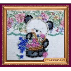 АМА-128  Мишка и незабудки. Набор для вышивки бисером Абрис Арт