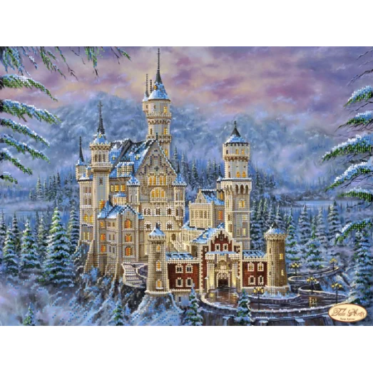 ТК-053 Замок Нойшванштайн зимой. Схема для вышивки бисером Тела Артис