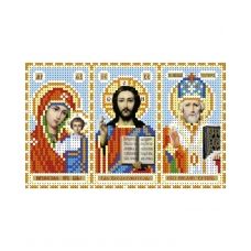А6-И-158 Триптих Иисус - Казанская - Николай. Схема для вышивки бисером ТМ Acorns