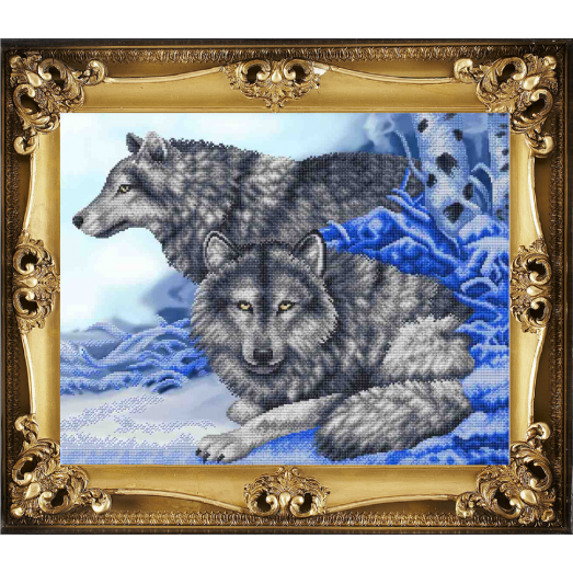 К-2010 Снежные волки. Схема для вышивки бисером Благовест