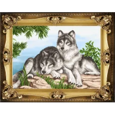 К-1007 Пара волков. Схема для вышивки бисером Благовест