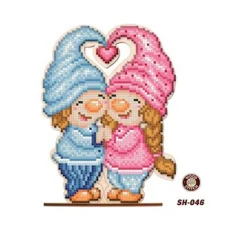 SH-046 Влюбленные гномики. Заготовка под вышивку бисером. ТМ WoodStitch