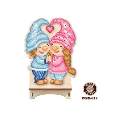 WSR-017 Гномики. Подставка под телефон. ТМ WoodStitch