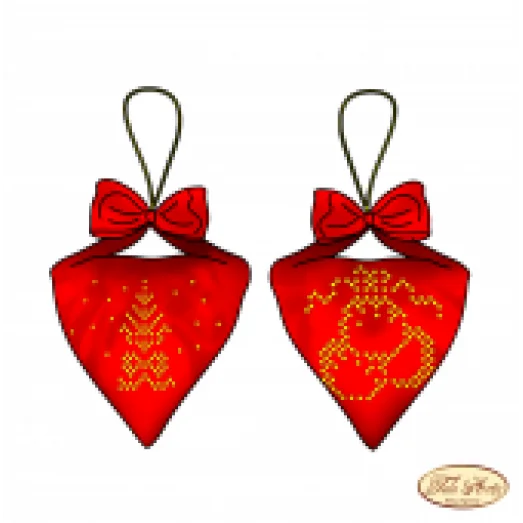 В-015 Пендибуль новогодний красный. Схема для вышивки бисером Тела Артис