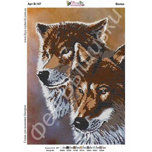 В-147 Волки. Схема для вышивки бисером. ТМ Фея Вышивки