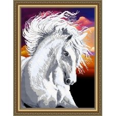 VKA-3134 Белая лошадь. Схема для вышивки бисером. АртСоло