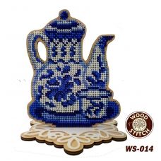 WS-014 Серия Гжель. Чайник с чашкой. Набор для вышивки WoodStitch