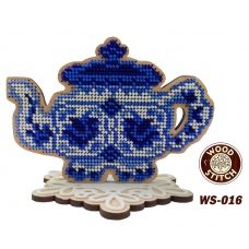 WS-016 Серия Гжель. Чайник. Набор для вышивки WoodStitch