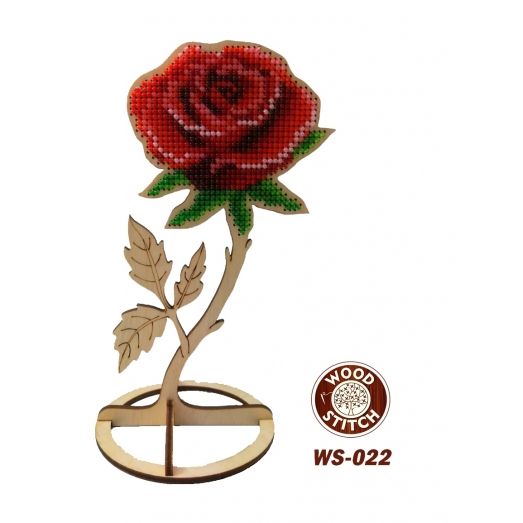 WS-022 Роза на подставке. Набор для вышивки WoodStitch