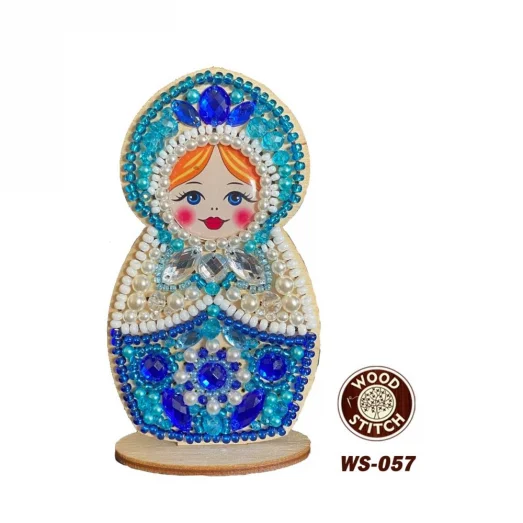 WS-057 Матрешка. Набор для вышивки с декоративными элементами. WoodStitch