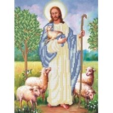 КРМ-23 Иисус Пастырь. Схема для вышивки бисером ТМ Княгиня Ольга