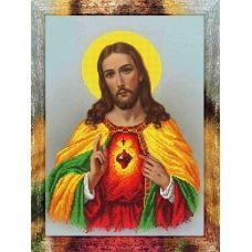 SI-239(А3) ХОЛСТ. Святое сердце Иисуса. Схема для вышивки бисером СвитАрт